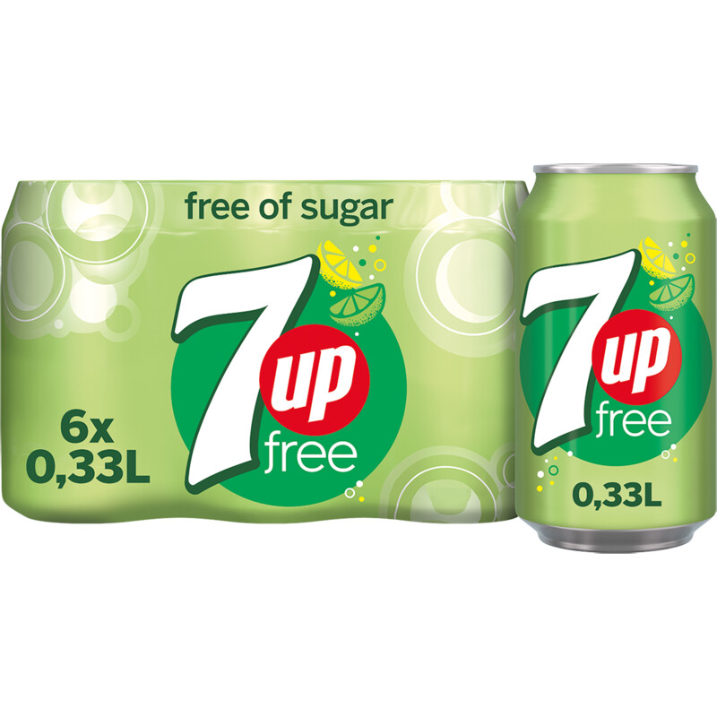 7up Free lemon & lime 6-pack bevat 0g koolhydraten