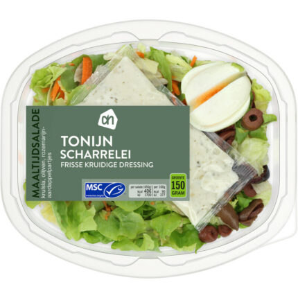 AH Basis maaltijdsalade tonijn scharrelei bevat 6.8g koolhydraten