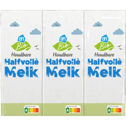 AH Biologisch Houdbare halfvolle melk 3 pak bevat 4.8g koolhydraten
