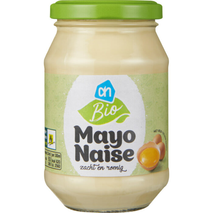 AH Biologisch Mayonaise zacht en romig bevat 3.3g koolhydraten
