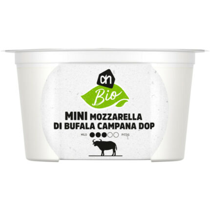 AH Biologisch Mini buffelmozzarella bevat 0.5g koolhydraten