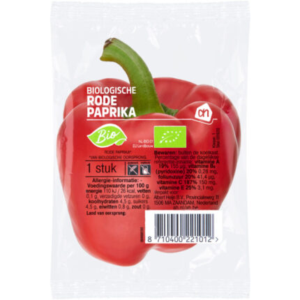 AH Biologisch Rode Paprika bevat 4.5g koolhydraten