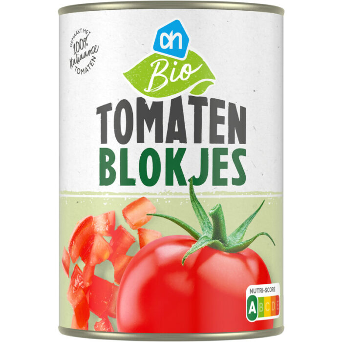 AH Biologisch Tomatenblokjes bevat 4g koolhydraten