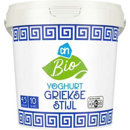 AH Biologisch Yoghurt Griekse stijl 10% vet bevat 5g koolhydraten