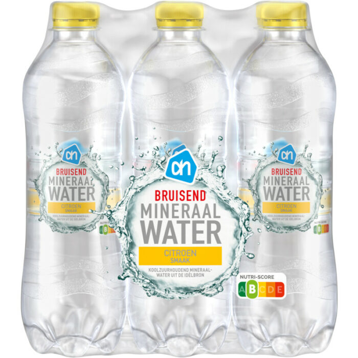 AH Bruisend mineraalwater citroen 6-pack bevat 0g koolhydraten