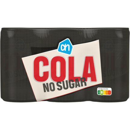 AH Cola no sugar mini 6-pack bevat 0.2g koolhydraten