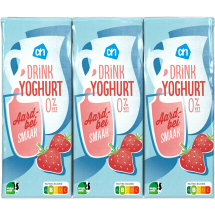 AH Drinkyoghurt aardbei bevat 7.7g koolhydraten