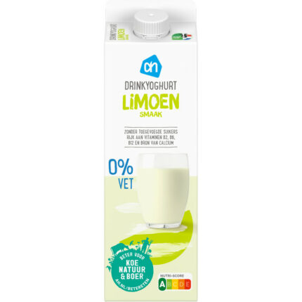 AH Drinkyoghurt limoen bevat 3.5g koolhydraten