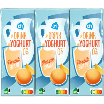 AH Drinkyoghurt perzik bevat 7.5g koolhydraten