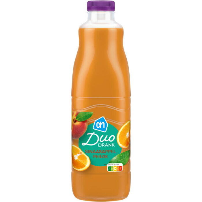 AH Duodrank sinaasappel perzik bevat 5g koolhydraten