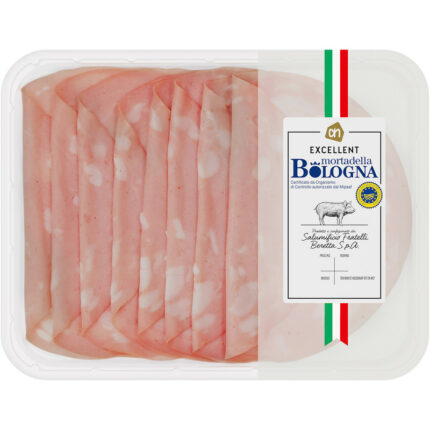 AH Excellent Mortadella di bologna bevat 0.5g koolhydraten