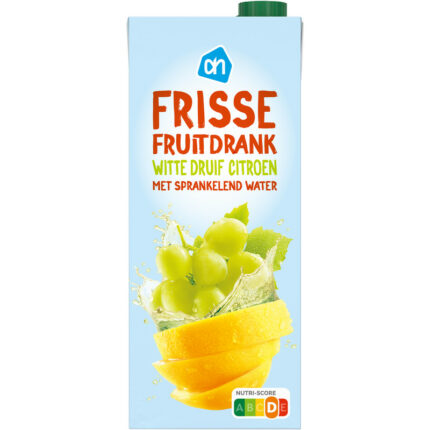 AH Frisse fruitdrank witte druif citroen bevat 4.7g koolhydraten