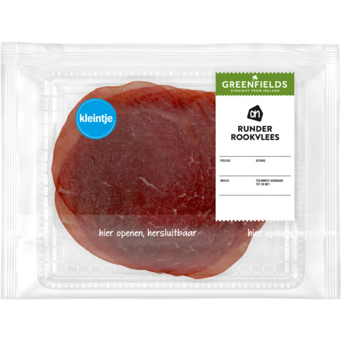 AH Greenfields Runder rookvlees kleinverpakking bevat 0.8g koolhydraten