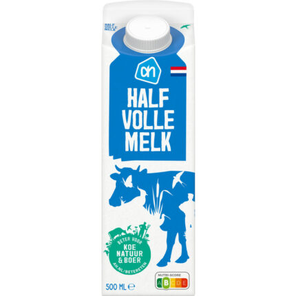 AH Halfvolle melk bevat 4.7g koolhydraten