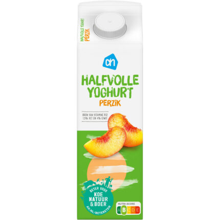 AH Halfvolle yoghurt perzik bevat 10g koolhydraten