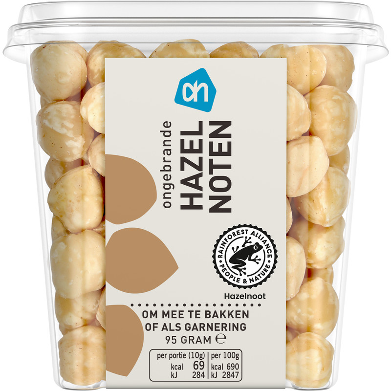 AH Hazelnoten bevat 8.2g koolhydraten