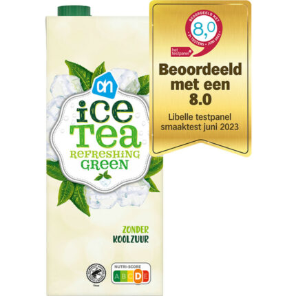 AH Ice tea refreshing green zonder koolzuur bevat 3.6g koolhydraten