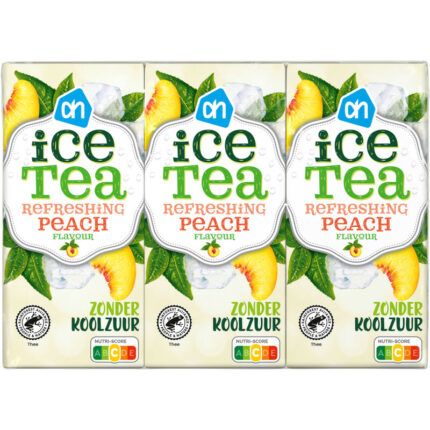 AH Ice tea refreshing peach 6-pack bevat 2.5g koolhydraten