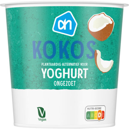 AH Kokos plantaardig variatie yoghurt bevat 2.4g koolhydraten