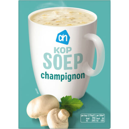 AH Kopsoep champignon bevat 5.4g koolhydraten