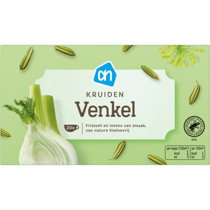 AH Kruiden venkel thee bevat 0.2g koolhydraten