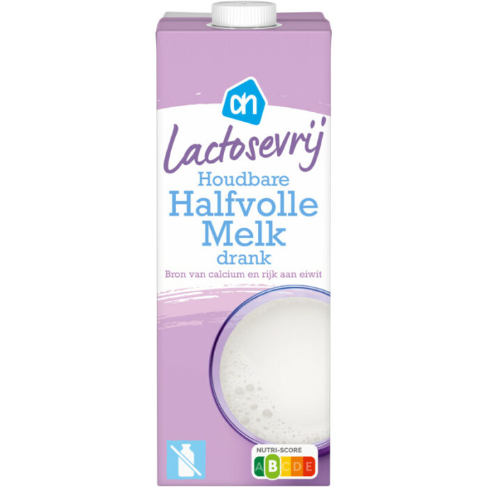 AH Lactosevrije houdbare halfvolle melk bevat 4.7g koolhydraten