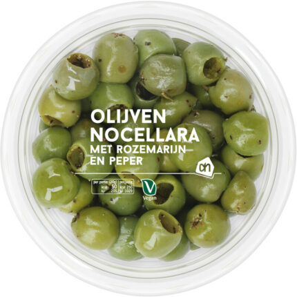 AH Nocellara olijven rozemarijn-peper bevat 3.2g koolhydraten