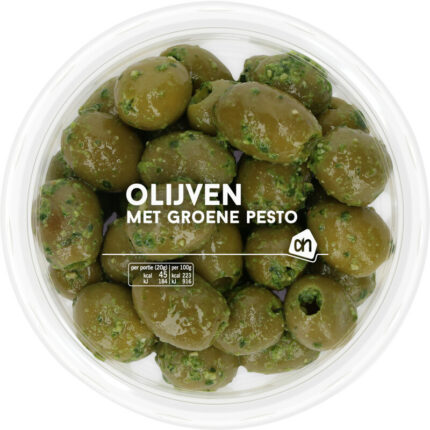 AH Olijven groene pesto bevat 0.9g koolhydraten