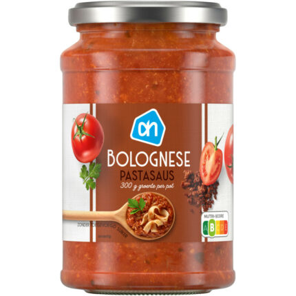 AH Pastasaus bolognese bevat 6.8g koolhydraten