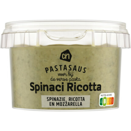 AH Pastasaus spinazie ricotta bevat 6.2g koolhydraten