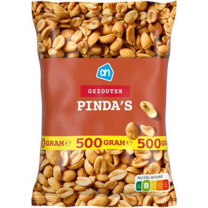 AH Pinda gezouten bevat 9.6g koolhydraten