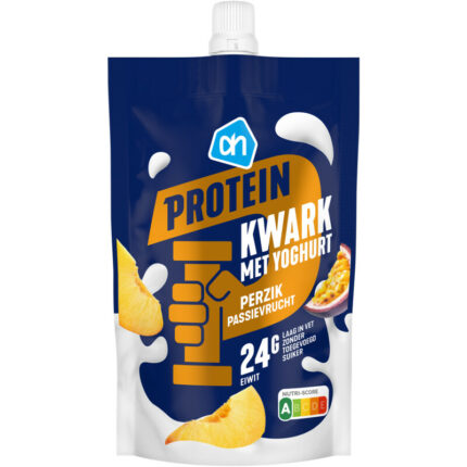 AH Protein kwark met yoghurt perzik passie bevat 3.5g koolhydraten