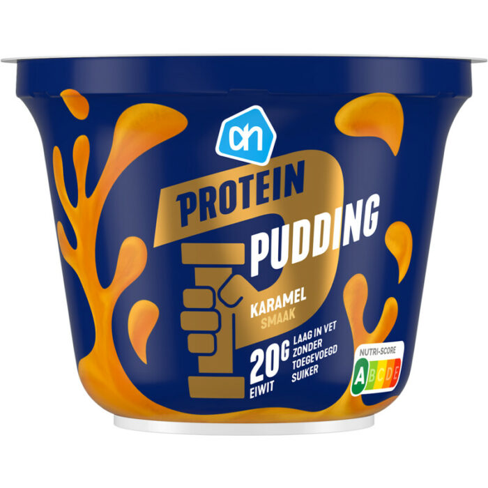 AH Protein pudding karamelsmaak bevat 5.5g koolhydraten