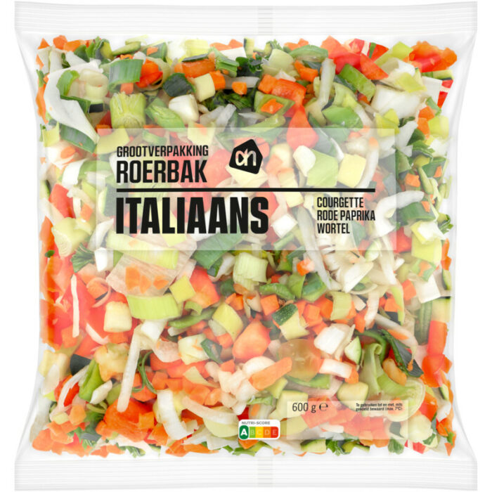 AH Roerbakgroente Italiaans grootverpakking bevat 4.3g koolhydraten