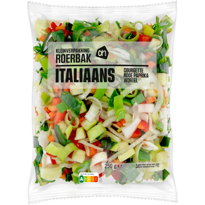 AH Roerbakgroente Italiaans kleinverpakking bevat 4.3g koolhydraten