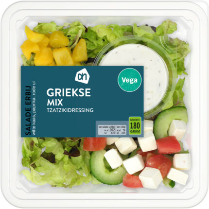 AH Salade erbij Griekse mix bevat 2.4g koolhydraten
