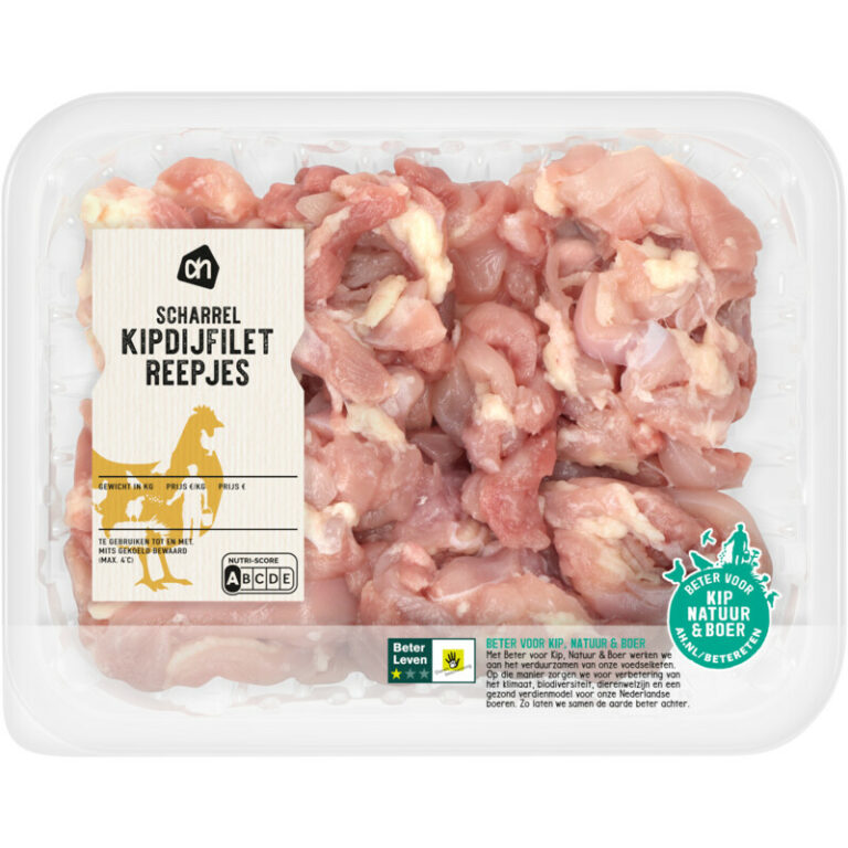 AH Scharrel kipdijfiletreepjes naturel bevat 0g koolhydraten