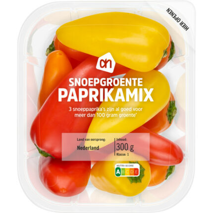 AH Snoepgroente paprikamix bevat 3.8g koolhydraten