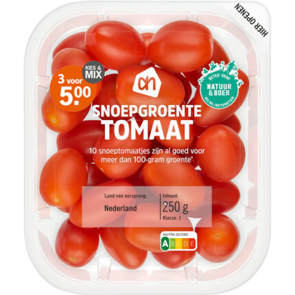 AH Snoepgroente tomaat bevat 4g koolhydraten