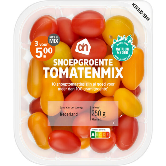 AH Snoepgroente tomatenmix bevat 4g koolhydraten