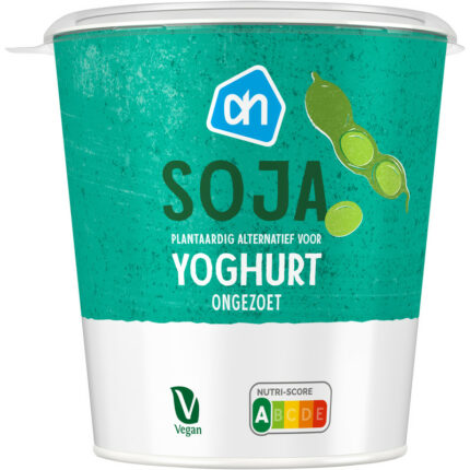 AH Soja plantaardig variatie voor yoghurt bevat 0.4g koolhydraten