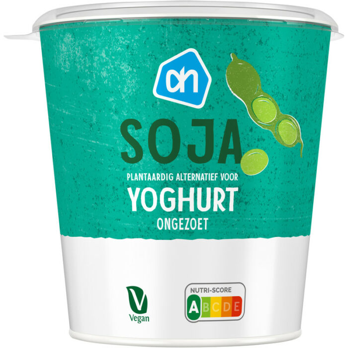 AH Soja plantaardig variatie voor yoghurt bevat 0.4g koolhydraten