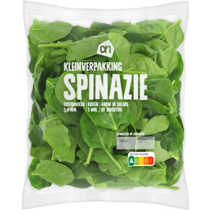 AH Spinazie kleinverpakking bevat 0.9g koolhydraten
