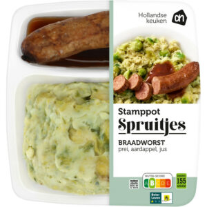 AH Stamppot spruitjes braadworst bevat 8.7g koolhydraten