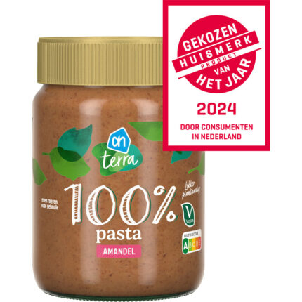 AH Terra 100% pasta amandel bevat 6.2g koolhydraten