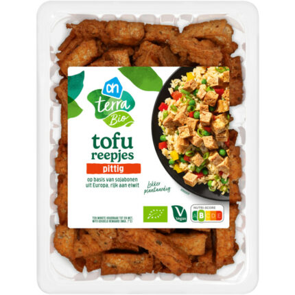 AH Terra Biologische tofu reepjes pittig bevat 1g koolhydraten