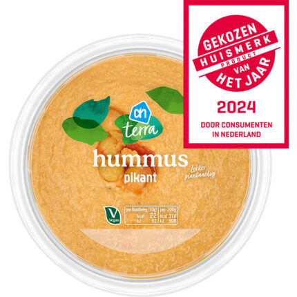 AH Terra Hummus pikant versafdeling bevat 8.6g koolhydraten