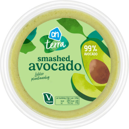 AH Terra Smashed avocado bevat 1.5g koolhydraten