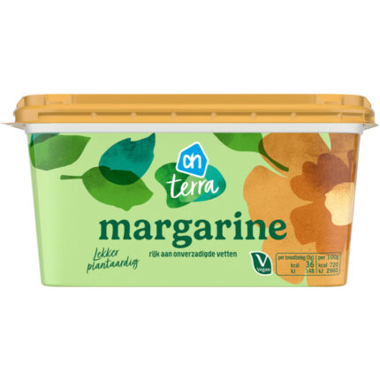 AH Terra Smeerbaar margarine bevat 0g koolhydraten