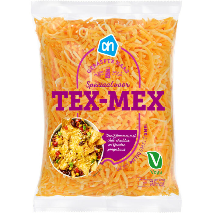 AH Tex-mex geraspte kaas bevat 2g koolhydraten
